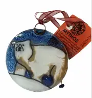 Polar Bear Fused Art Glass Ornament Sun Catcher Handmade