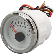 Oil Temperature Gauge, 52mm Electric Oil Temp Thermometer, Compatible with DC 9-32V RV Yachts Fishing Boats, High Precision Oil Temp Meter, Celsius Fahrenheit Oil Temperature (ホワイトダイヤルシルバーベゼル)
