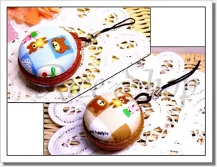 [R.S手作] 手工拼布『現貨款』袖珍甜點Macaron系列-可愛小熊 馬卡龍吊飾(馬卡龍零錢包)