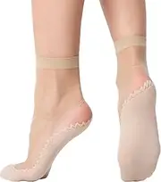 [WiliW] 12 Pairs Womens Ankle High Sheer Socks Reinforced Bottom and Toe Nylon Socks