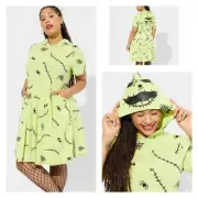Torrid 1 (1X) Disney Nightmare Before Christmas Oogie Boogie Costume Punk Dress