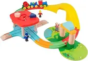 Wooden Scene Mini Train Tracks Toy Boys and Girls Educational Inertia Train Set Safe Corner Edges
