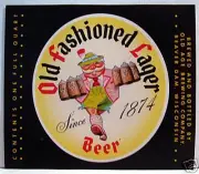 Old Fashioned Lager Beer Bottle Label Beaver Dam Wis