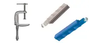 Lansky Convertible Super C-Clamp Mount + Medium Serrated Hone + Lansky Super Sapphire Hone Bundle
