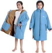Warm Kids Swim Parka: Waterproof Changing Robe - Oversize Swimming Coat - Hooded