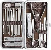 Universal Buyer 18 Pieces Manicure Kit, Pedicure Tools for Feet, Nail Clipper, Ear Pick Tweezers, Manicure Pedicure Set for Women and Men || Brown