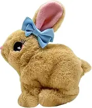 Interactive Bunny Toys for Kids,Realistic Electronic Pet Bunny | Educational Stuffed Animal Plush Interactive Toy Figures Rabbit Hopping Twitching Mouth Wiggling Ears