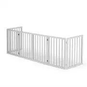 Petzly Wooden Pet Gate Dog Fence Safety Barrier Security Door 6 Panel 61cm White