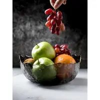 在飛比找ETMall東森購物網優惠-客廳水果盤北歐風格水晶玻璃果盤碗家用沙拉碗日式創意現代零食盤