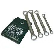 Stahlwille Double-Ended Ring Spanner Set 4 -Piece 8 x 10mm - 16 x 17mm, Flat SWV