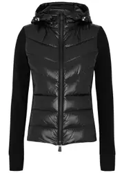 Moncler Quilted Shell and Fleece Jacket - Black - XL XL