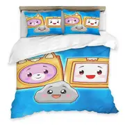 v3923 Bed Sheets Cartoon Lankybox Printed 3 Duvet Cover Set Home Textiles Children Bed Sheets IU3923