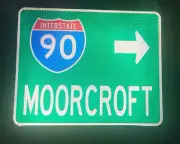 MOORCROFT Interstate 90, Wyoming route road sign 30"x24", Sundance