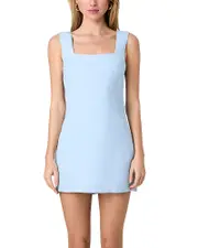 French Connection Birdie Linen Blend Square Neck Dress