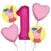 Peppa Pig Happy Birthday Balloon Bouquet, Peppa Pig Balloons, Peppa Pig (5 Ballo