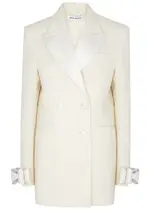 Mach & Mach Bow-embellished Wool Mini Blazer Dress - Ivory - 42 (UK14 / L) 42 (UK14 / L)