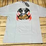 Vtg Y2K New Old Stock Monster Garage Tools Rule Men's Gray Graphic Shirt