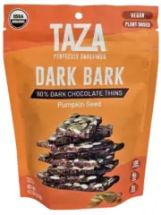 Taza Chocolate Dark Bark Snack Thins Pumpkin Seed, 4.2oz, BB 12/25, Lot of 10