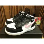 N_K IKE AIR JORDAN 1 MID ALT TD黑色粉紅色魔鬼毛氈AT4613-103