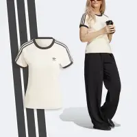 在飛比找Yahoo奇摩購物中心優惠-adidas 短T 3-Stripes Slim Tee 女