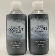 Bath & Body Works Frosted Coconut Snowball Aloe Shower Gel S/2 10 Fl Oz #1019