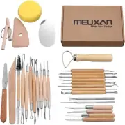 Meuxan 30PCS Pottery Tools Clay Sculpting Tool Set 30 PCS