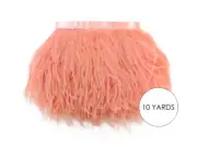10 Yards - Peach Pink Ostrich Fringe Trim Wholesale Feather Halloween Wedding