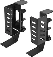 2 Pcs Desk Side Laptop Holder No Drill Desk Side Laptop Mount Length Adjustable Hanging Laptop Holder Space Saving Clamp on Desk Organizer for Laptops Tablets Claumeng(Black)
