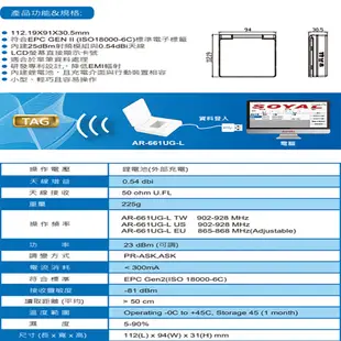 昌運監視器 SOYAL AR-661UG-L 手持型 UHF 無線射頻辨識讀取器 內建25dBm射頻模組與天線