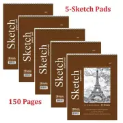 Sketch Book Paper Pad 9"x12" Drawing Sketchbook Art Notebook Supplies 150 Sheets