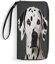 [BFGWK] Big Wallet Novelty Dalmatian Print Long Zipper Wallet Leather Wallet Suitable for Men and Women, Style, 19.8x10.5cm, Style, 19.7x10.5cm