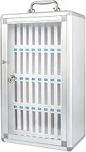 Cell Phones Storage Cabinet,Aluminum Alloy Phone Storage Box,Easy-to-Carry Mobile Phone Storage Box,Mobile Phone Safe Box for Corporate Meeting Rooms,Large Space (Color : Silver, Size : 36)