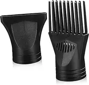 2 Pack Blow Dryer Nozzle Attachment Set Hair Dryer Diffuser and Detangle Comb for Universal Hair Dryers