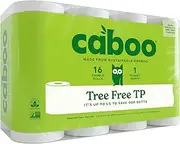 Caboo Natural Bamboo Toilet Paper, Septic Safe Biodegradable Bath Tissue, Eco-Friendly Soft 2-Ply Sheets 16 Count White