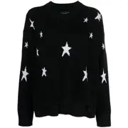 [Zadig & Voltaire] Zadig & Voltaire Markus Star-print Cashmere Jumper XS BLACK