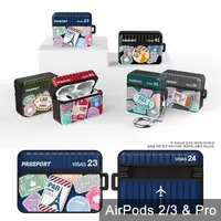 在飛比找蝦皮商城優惠-AirPods Pro 2 3 保護殼│韓國 行李箱貼紙 吸