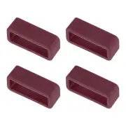 Watch Band Strap Loops Silicone for 18mm Width Watch Band, Wine Red 4 Pcs