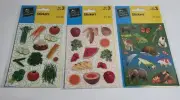 Busy Kids Learning Teacher Resource Stickers Fruits Vegetables Animals Set of 3