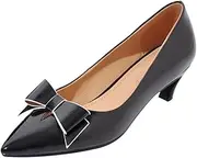[SJJH] Court Shoes with Kitten Heel and Pointed Toe Casual Shoes with Patent Leather