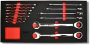 13 PIECE RATCHETING RING OPEN END SPANNER SET + EVA TRAY – SAE