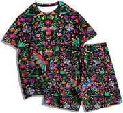 [DSAoTeng] Men's Summer Tracksuit Two Piece Set Animal Birds 3D Printed T-Shirt and Shorts Set Casual Running Set Sportswear Outfit
