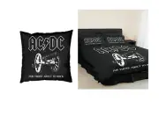 ACDC " FOR THOSE ABOUT TO ROCK " SINGLE SIZE DOONA QUILT COVER SET & CUSHION