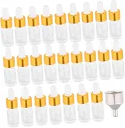 WRITWAA 25pcs Glass Dropper Bottles Essential Oil Storage Containers with Funnel Refillable and Portable for Oils Perfumes and Lotions Design for Travel