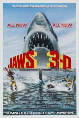 65567 Jaws 3-D Movie Dennis Quai Bess Armstrong Wall Decor Print Poster