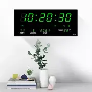 Digital Wall Clock Large LED Screen Display Clock w/ Temperature Calendar Date