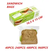 Zip Seal Sandwich Bags Reusable Snack Lunch Pouches BPA Free Zip Lock Catering