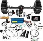 34" Rear Differential Axle Kit Wheel Snow Sand Tracks 48V 1000W Brushless Motor Controller Brake For DIY Electric vehicles,Go-Karts, Golf Carts, ATVs, Quads, Buggies, Trikes, Tricycle