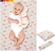 Baby Changing Mat Vegan Leather - Wipeable Diaper Changing Pad for Travel, Folda