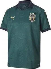 PUMA Boys' FIGC Third Shirt Replica Jr Football Jersey, Ponderosa Pine-Peacoat