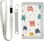 [Yoogain] Cartoon Funny Monsters Cute billfolds for credit cards minimalist men wallets with lanyard, cartoon funny monsters cute, 1 size, Fashion